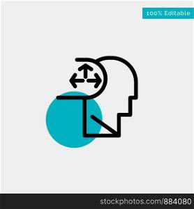 Autism, Disorder, Man, Human turquoise highlight circle point Vector icon