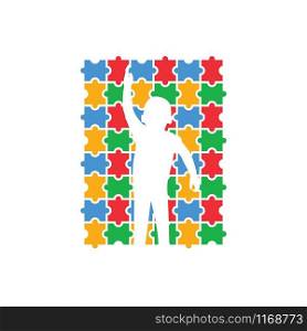 Autism icon design template vector isolated illustration