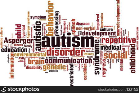 Autism word cloud concept. Vector illustration