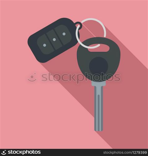 Auto alarm key icon. Flat illustration of auto alarm key vector icon for web design. Auto alarm key icon, flat style