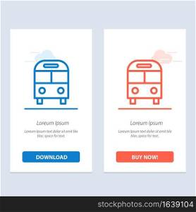 Auto, Bus, Deliver, Logistic, Transport  Blue and Red Download and Buy Now web Widget Card Template