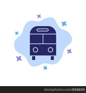 Auto, Bus, Deliver, Logistic, Transport Blue Icon on Abstract Cloud Background