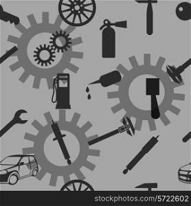 Auto Car Repair Service Icon Symbol. Seamless wallpaper.