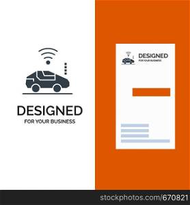 Auto, Car, Wifi, Signal Grey Logo Design and Business Card Template