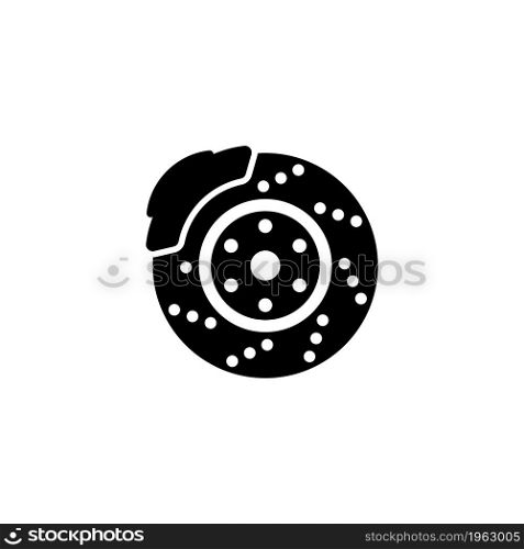 Auto Disk Brake vector icon. Simple flat symbol on white background. Auto disk brake. Vector icon