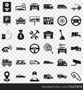 Auto icons set. Simple style of 36 auto vector icons for web for any design. Auto icons set, simple style