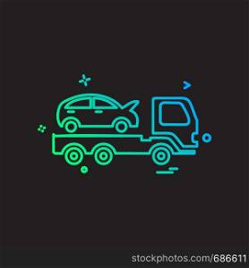 Auto insurance car tow truck icon vector design
