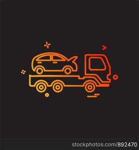 Auto insurance car tow truck icon vector design