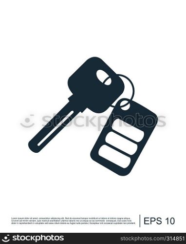 Auto keys with remote sign icon vector illustration