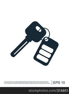 Auto keys with remote sign icon vector illustration