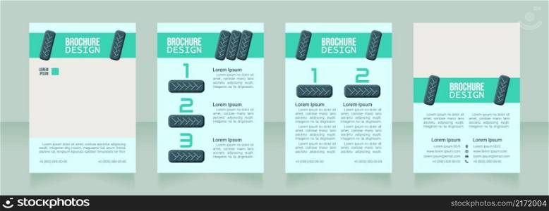 Auto repair garage blank brochure design. Template set with copy space for text. Premade corporate reports collection. Editable 4 paper pages. Bebas Neue, Lucida Console, Roboto Light fonts used. Auto repair garage blank brochure design