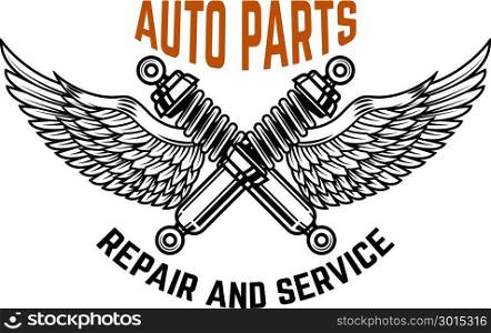 Auto service. Service station. Car repair. Design element for logo, label, emblem, sign. Vector illustration