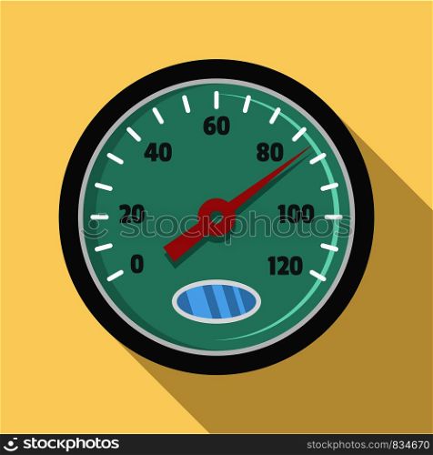 Auto speedometer icon. Flat illustration of auto speedometer vector icon for web design. Auto speedometer icon, flat style