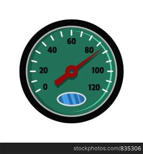 Auto speedometer icon. Flat illustration of auto speedometer vector icon for web isolated on white. Auto speedometer icon, flat style
