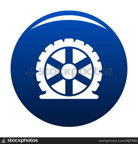 Auto tire icon vector blue circle isolated on white background . Auto tire icon blue vector
