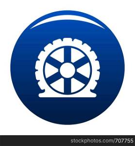 Auto tire icon vector blue circle isolated on white background . Auto tire icon blue vector