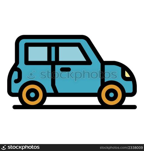 Auto vehicle icon. Outline auto vehicle vector icon color flat isolated. Auto vehicle icon color outline vector