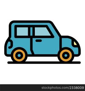 Auto vehicle icon. Outline auto vehicle vector icon color flat isolated. Auto vehicle icon color outline vector
