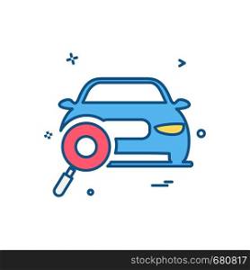auto workshop search car icon vector design