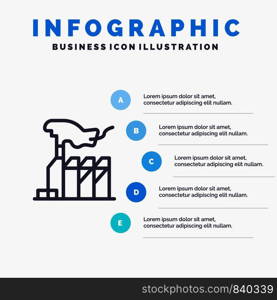 Autocracy, Despotism, Domination, Interest, Lobbying Line icon with 5 steps presentation infographics Background