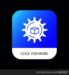Automated, Data, Solution, Science Mobile App Button. Android and IOS Glyph Version