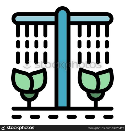 Automated plant watering icon outline vector. Digital farm. Smart production color flat. Automated plant watering icon vector flat