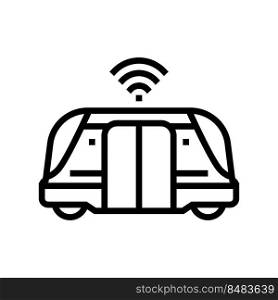 automated transport line icon vector. automated transport sign. isolated contour symbol black illustration. automated transport line icon vector illustration