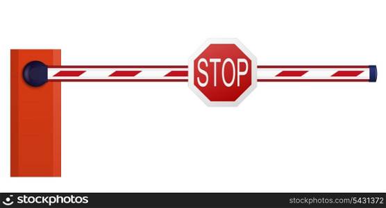 Automatic barrier on white background