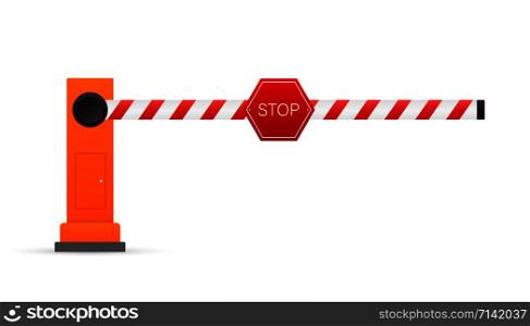 Automatic barrier to adjust the movement of cars. Vector stock illustration. Automatic barrier to adjust the movement of cars. Vector stock illustration.