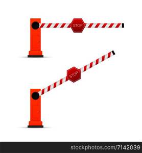 Automatic barrier to adjust the movement of cars. Vector stock illustration. Automatic barrier to adjust the movement of cars. Vector stock illustration.