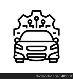 automatic car system line icon vector. automatic car system sign. isolated contour symbol black illustration. automatic car system line icon vector illustration