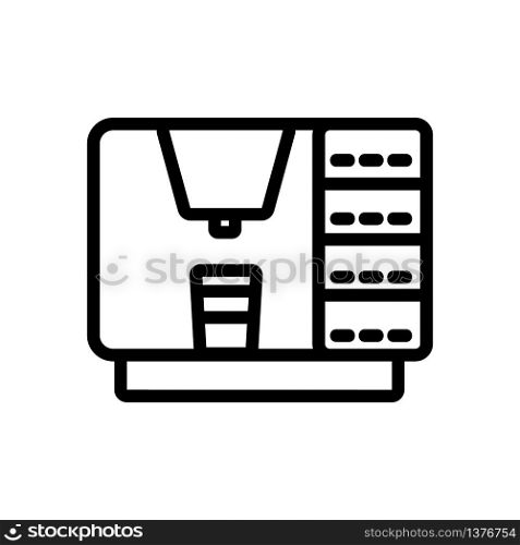 automatic coffee machine with paper cup icon vector. automatic coffee machine with paper cup sign. isolated contour symbol illustration. automatic coffee machine with paper cup icon vector outline illustration