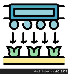 Automatic drip system icon outline vector. Garden irrigation. Farm system color flat. Automatic drip system icon vector flat