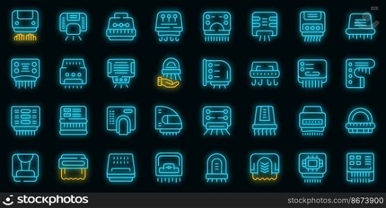Automatic drying machine icons set outline vector. Air clean. Clean blower vector neon. Automatic drying machine icons set outline vector. Air clean vector neon