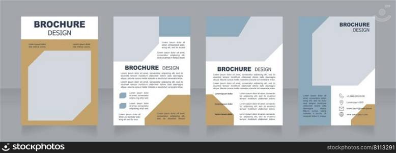 Automatic equipment for production plant blank brochure design. Template set with copy space for text. Premade corporate reports collection. Editable 4 paper pages. Arial font used. Automatic equipment for production plant blank brochure design