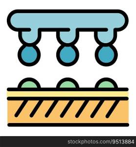 Automatic farm icon outline vector. Water system. Garden pipe color flat. Automatic farm icon vector flat