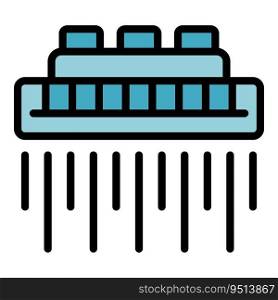 Automatic farm icon outline vector. Water system. Hose pipe color flat. Automatic farm icon vector flat