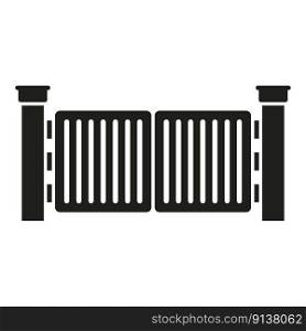 Automatic gate icon simple vector. Fence house. Garage entry. Automatic gate icon simple vector. Fence house