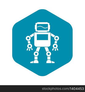 Automatic mechanism with with monitor head icon. Simple illustration of automatic mechanism with monitor head vector icon for web. Automatic mechanism icon, simple style