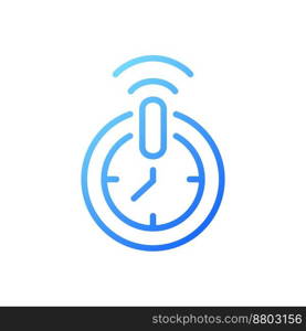 Automatic shut off timer pixel perfect gradient linear vector icon. Countdown home appliance. Internet of things. Thin line color symbol. Modern style pictogram. Vector isolated outline drawing. Automatic shut off timer pixel perfect gradient linear vector icon