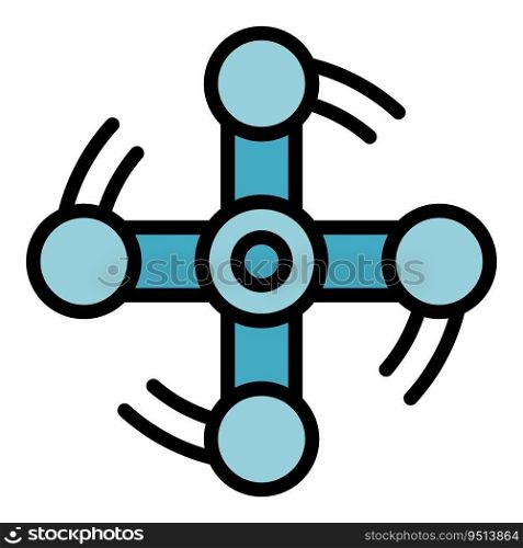 Automatic water irrigation icon outline vector. Drip system. Farm pipe color flat. Automatic water irrigation icon vector flat
