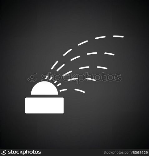 Automatic watering icon. Black background with white. Vector illustration.