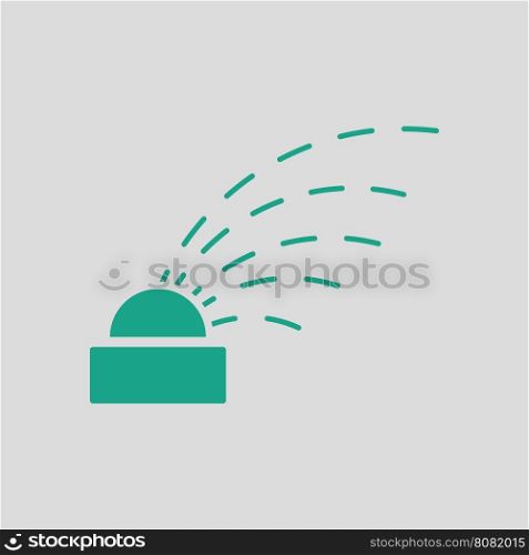 Automatic watering icon. Gray background with green. Vector illustration.