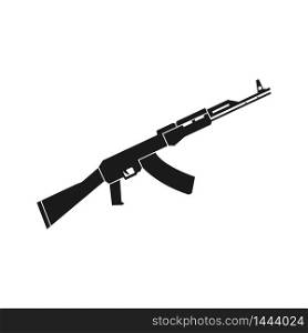 Automatic weapon black icon, isolated vector illustration in flat style
