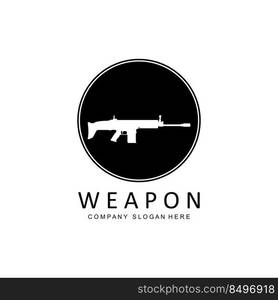 Automatic weapon logo vector icon. Battle weapons. Pistols, rifles ...