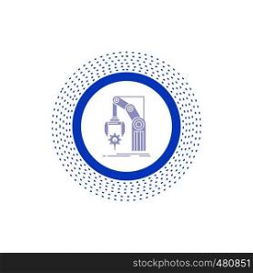 Automation, factory, hand, mechanism, package Glyph Icon. Vector isolated illustration. Vector EPS10 Abstract Template background