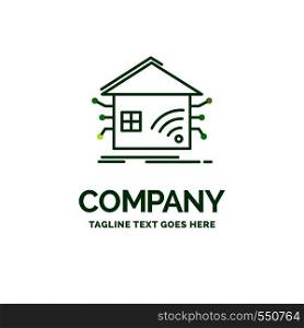 Automation, home, house, smart, network Flat Business Logo template. Creative Green Brand Name Design.