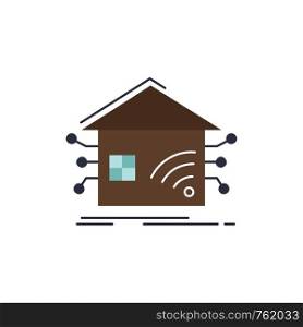 Automation, home, house, smart, network Flat Color Icon Vector