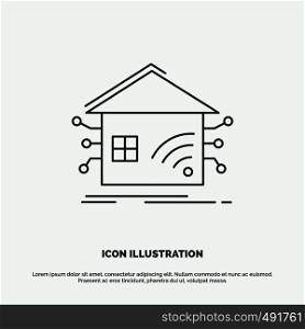 Automation, home, house, smart, network Icon. Line vector gray symbol for UI and UX, website or mobile application. Vector EPS10 Abstract Template background