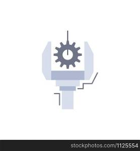 Automation, industry, machine, production, robotics Flat Color Icon Vector